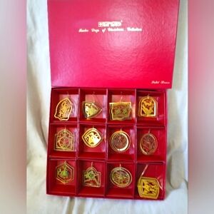 Vintage 12 of days of Christmas brass collection